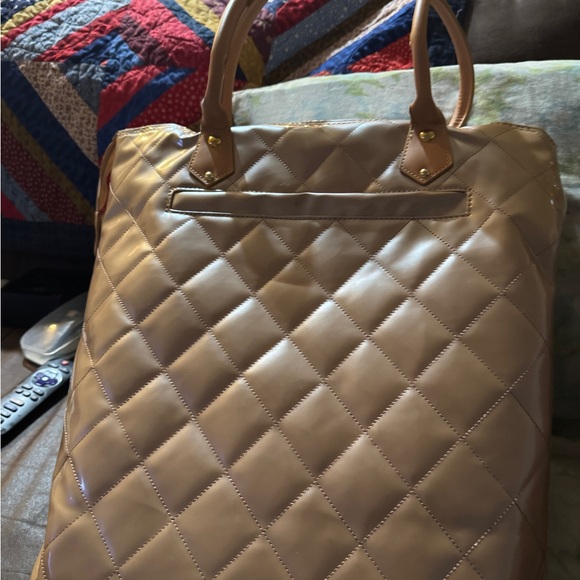 Joy Mangano Quilted Beige Tote - Picture 2 of 4